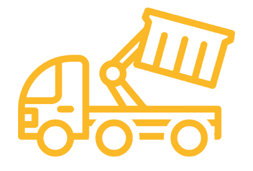 Camion de livraison avec matériel